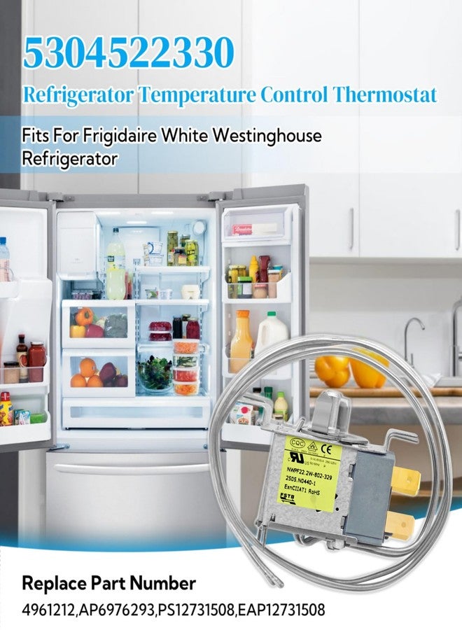 BTROVIA 5304522330 Refrigerator Temperature Control Thermostat Fits for Frigidaire White Westinghouse Refrigerator,Replaces 4961212,AP6976293,PS12731508,EAP12731508 - Image 2